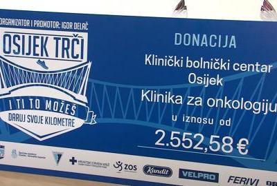 Dvije i pol tisuće eura Osječani prikupili za KBC na humanitarnoj trci za rođendan grada