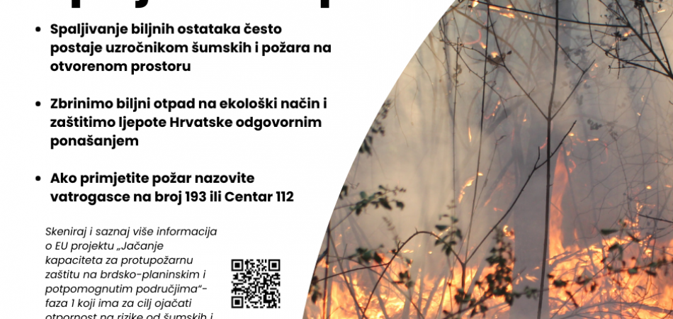 Oprez pri spaljivanju biljnog otpada!