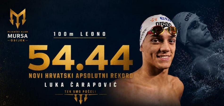 Novi apsolutni rekord osječkog plivača Luke Čarapovića na EP