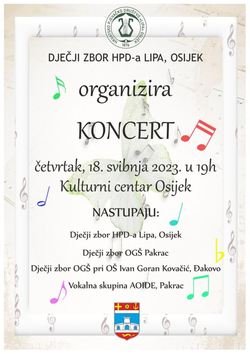 Koncert dječjih zborova u organizaciji Dječjeg zbora HPD-a ,,Lipa''