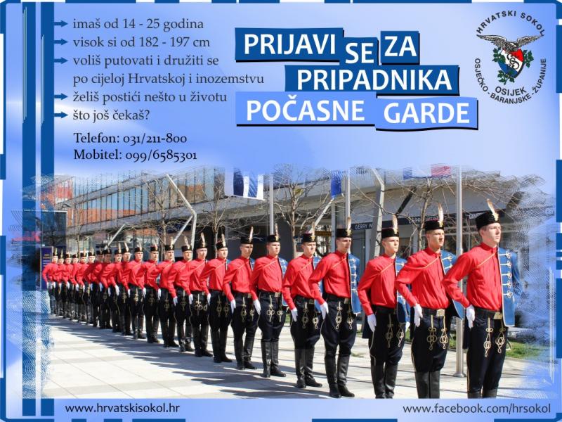 Počasna garda Hrvatski sokol - prijave