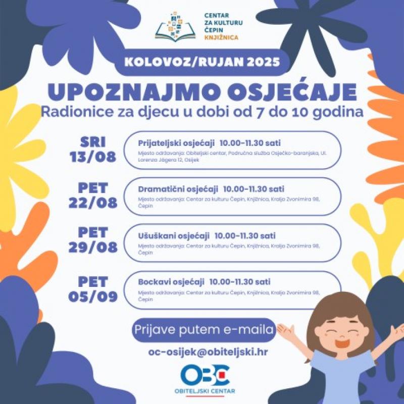 Radionice za djecu: Upoznajmo osjećaje