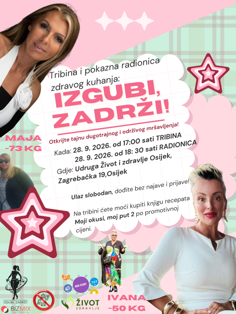 Tribina i pokazna radionica zdravog kuhanja: Izgubi, zadrži!