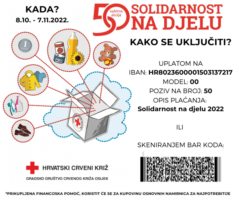 50. sabirna akcija Solidarnost na djelu Gradskog društva Crvenog križa Osijek
